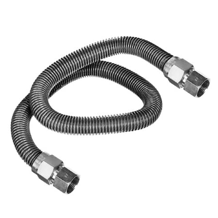 Flextron Gas Line Hose 3/8'' O.D. x 36'' Length with 3/8" FIP Fittings, Stainless Steel Flexible Connector FTGC-SS14-36H